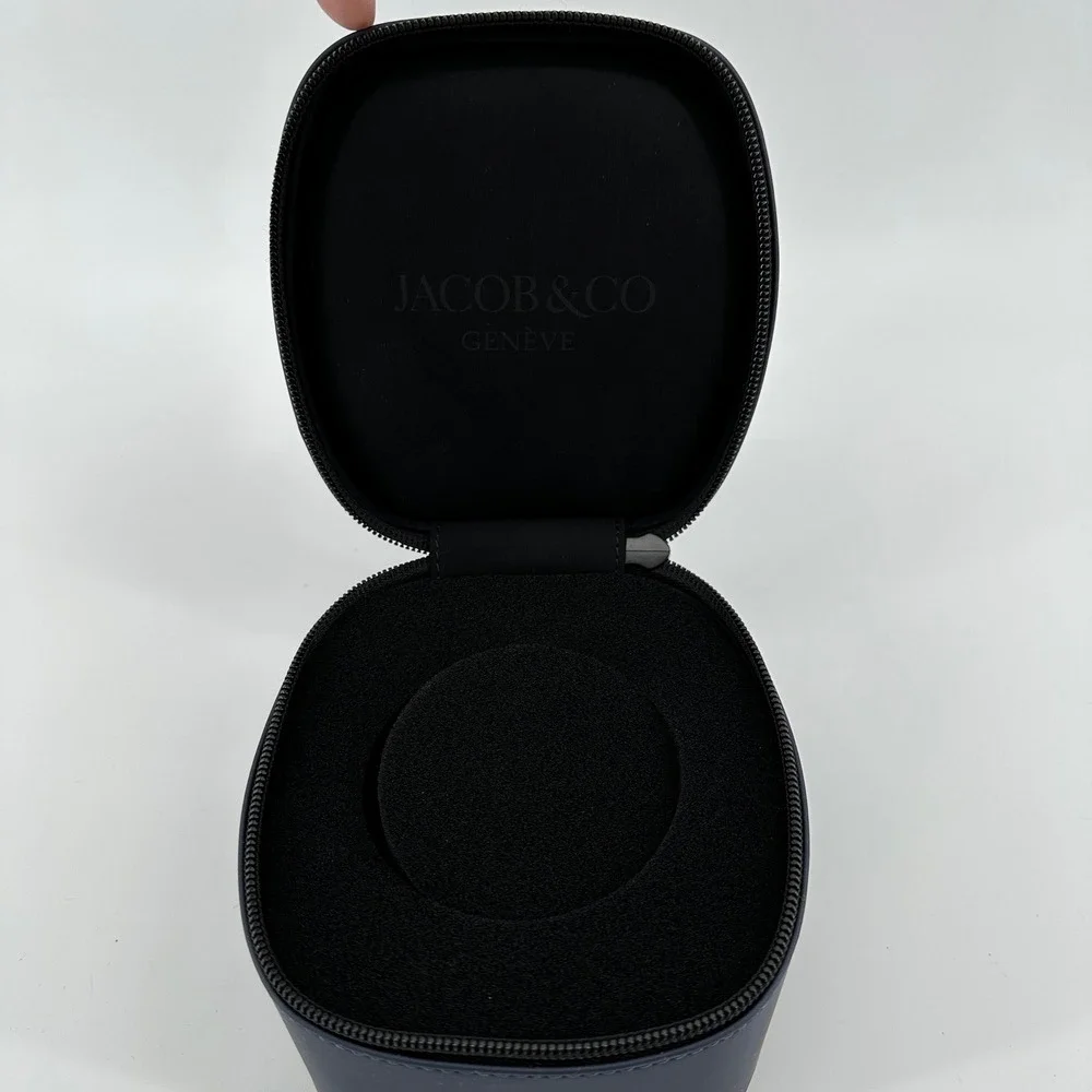 Jacob & Co. Genève Luxury Watch Travel Box - Navy Blue Leather Single Case NEW